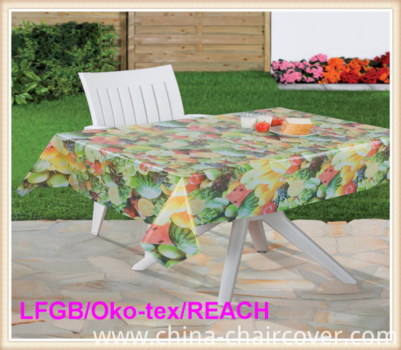Cheap PVC Printed Transparent Tablecloth Hot Sale